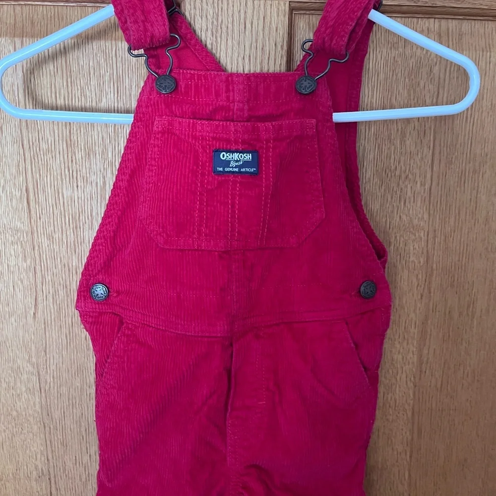 Vintage Oshkosh corduroy Red Kids  bib Overalls